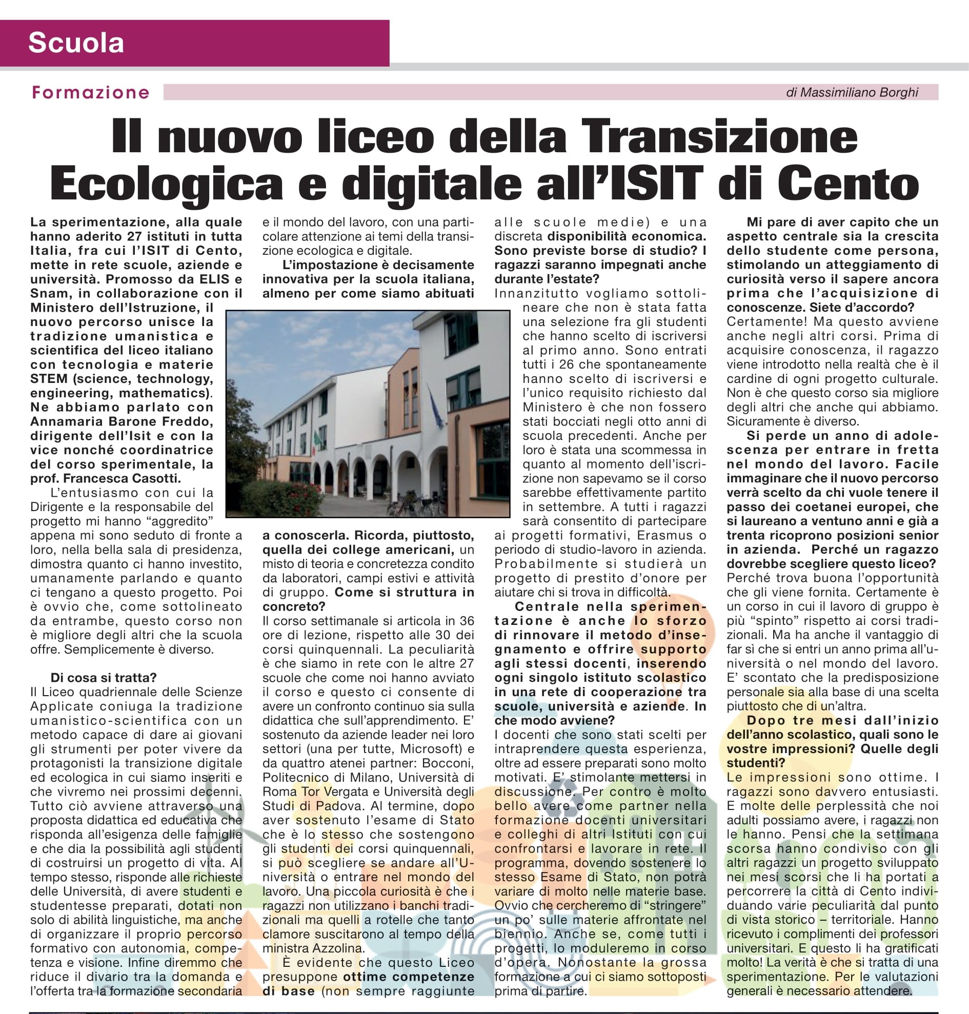 Articolo liceo quadriennale 2